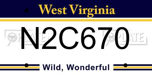 N2C670 West Virginia License Plate