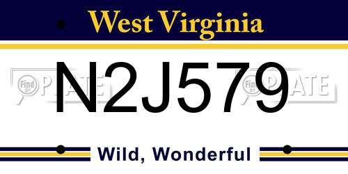 N2J579 West Virginia License Plate
