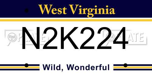N2K224 West Virginia License Plate