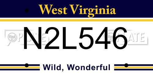 N2L546 West Virginia License Plate