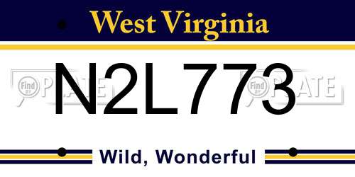 N2L773 West Virginia License Plate
