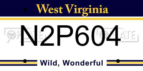 N2P604 West Virginia License Plate