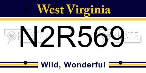 N2R569 West Virginia License Plate