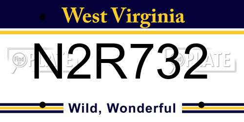 N2R732 West Virginia License Plate