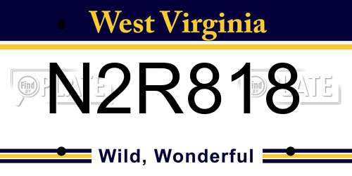 N2R818 West Virginia License Plate