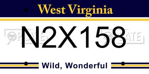 N2X158 West Virginia License Plate