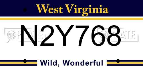 N2Y768 West Virginia License Plate
