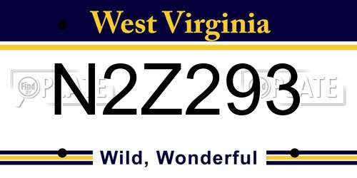 N2Z293 West Virginia License Plate