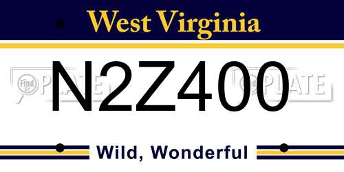 N2Z400 West Virginia License Plate