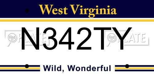 N342TY West Virginia License Plate