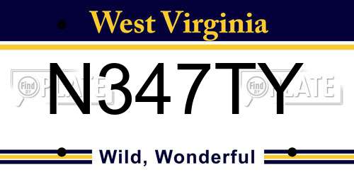 N347TY West Virginia License Plate