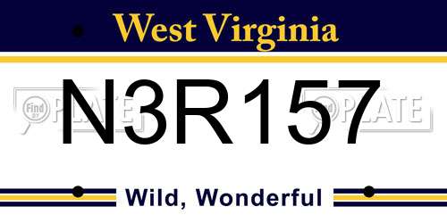 N3R157 West Virginia License Plate