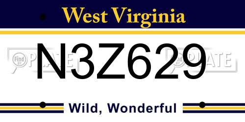N3Z629 West Virginia License Plate