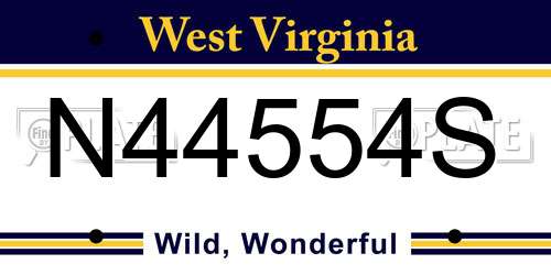 N44554S West Virginia License Plate