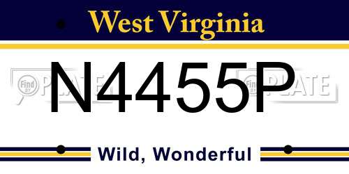 N4455P West Virginia License Plate