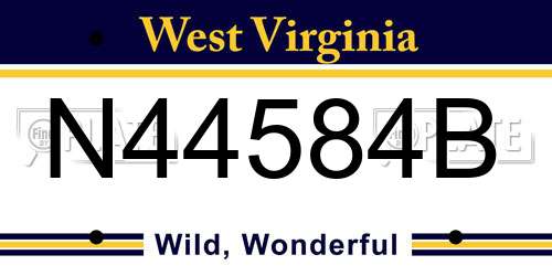 N44584B West Virginia License Plate