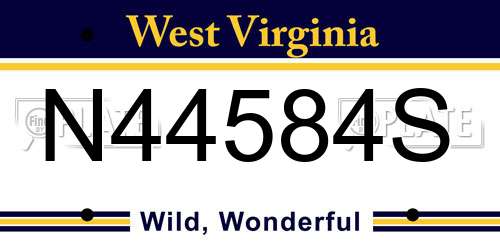 N44584S West Virginia License Plate