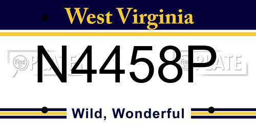 N4458P West Virginia License Plate