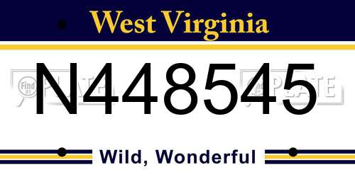 N448545 West Virginia License Plate