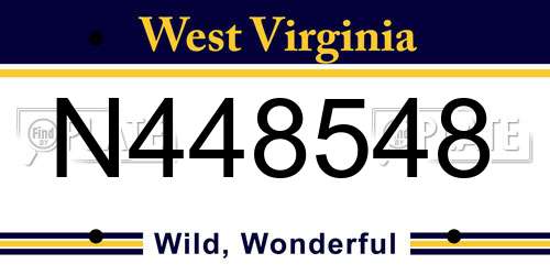 N448548 West Virginia License Plate