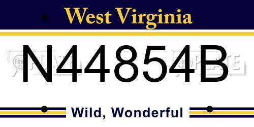 N44854B West Virginia License Plate