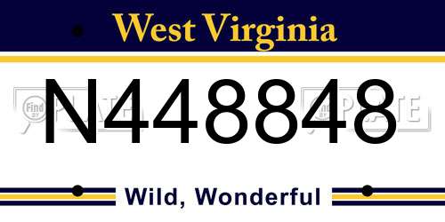 N448848 West Virginia License Plate