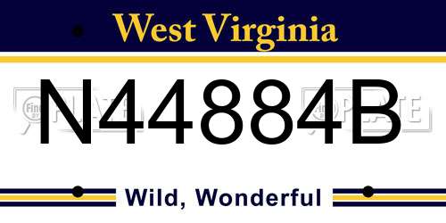 N44884B West Virginia License Plate