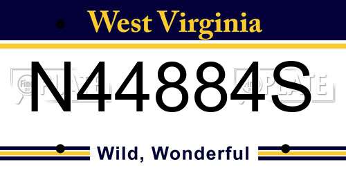 N44884S West Virginia License Plate