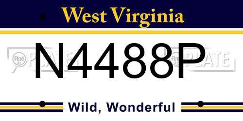 N4488P West Virginia License Plate