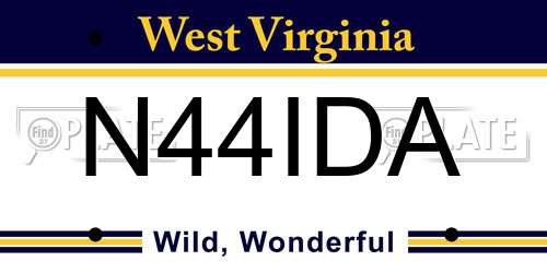 N44IDA West Virginia License Plate