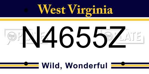 N4655Z West Virginia License Plate