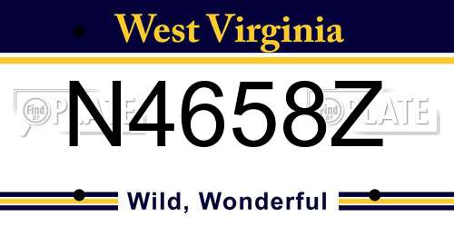 N4658Z West Virginia License Plate