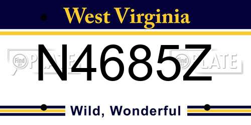 N4685Z West Virginia License Plate