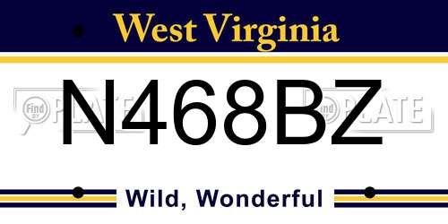 N468BZ West Virginia License Plate