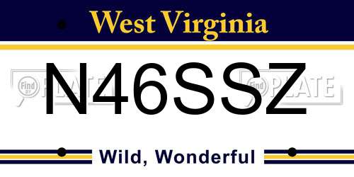 N46SSZ West Virginia License Plate