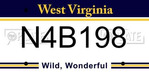 N4B198 West Virginia License Plate