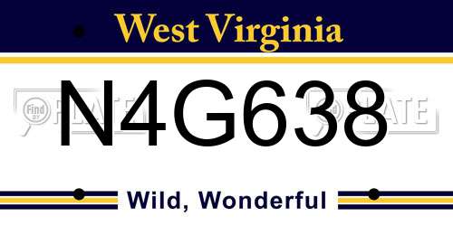 N4G638 West Virginia License Plate
