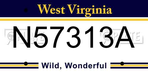 N57313A West Virginia License Plate