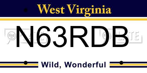 N63RDB West Virginia License Plate