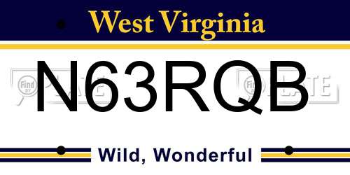 N63RQB West Virginia License Plate