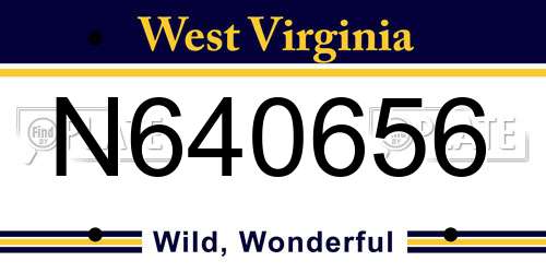 N640656 West Virginia License Plate