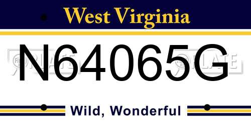 N64065G West Virginia License Plate