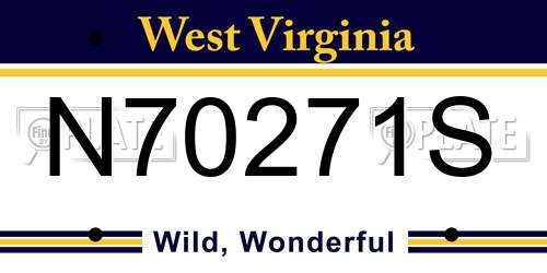 N70271S West Virginia License Plate