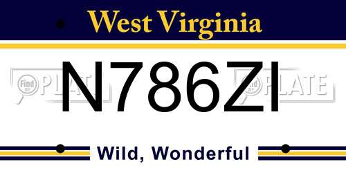 N786ZI West Virginia License Plate