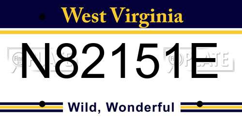 N82151E West Virginia License Plate