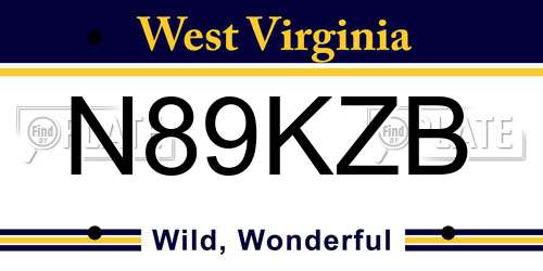 N89KZB West Virginia License Plate