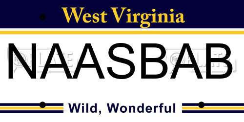 NAASBAB West Virginia License Plate