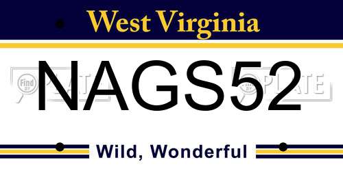 NAGS52 West Virginia License Plate