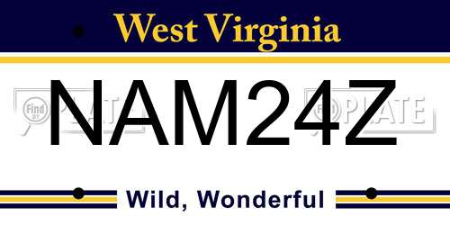 NAM24Z West Virginia License Plate