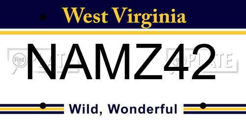 NAMZ42 West Virginia License Plate